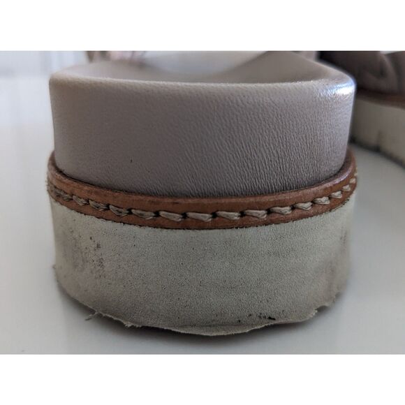 M.Gemi The Tessuti Braided Sandal Slip On Open Toe Platform Cream Brown Size 40 - Picture 5 of 7